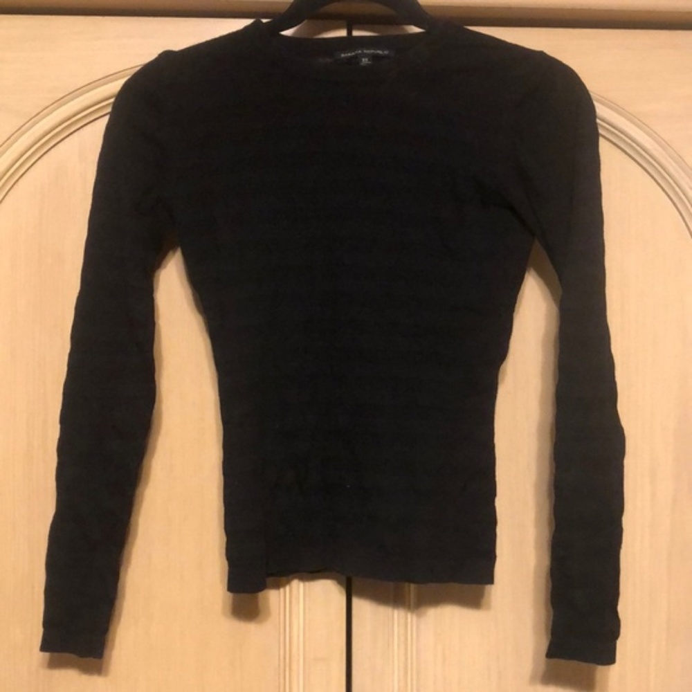 Banana republic black striped long sleeve xs